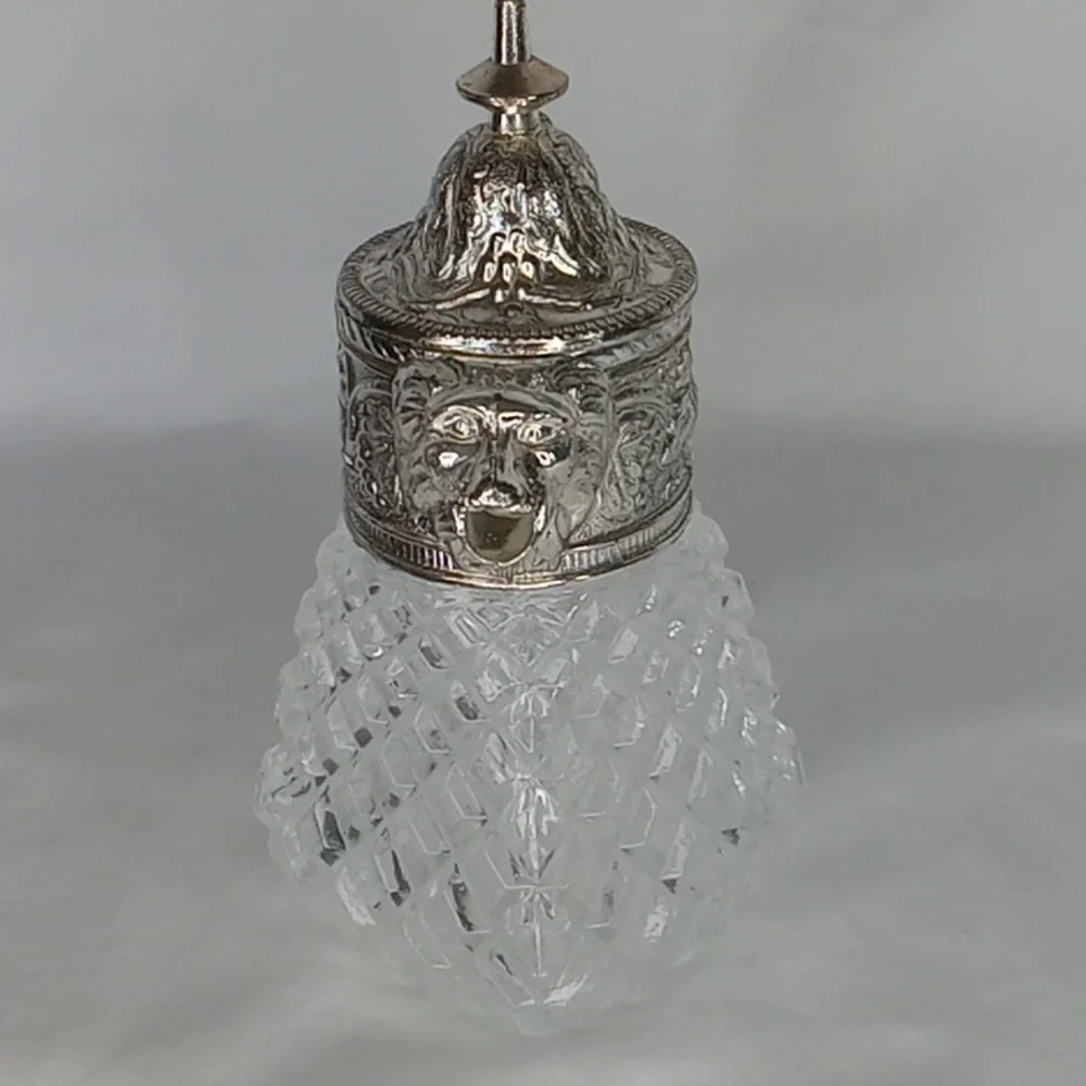 MCM Unique Lion's Head Diamond Cut Glass Syrup Liquid Pouring Creamer Pitcher